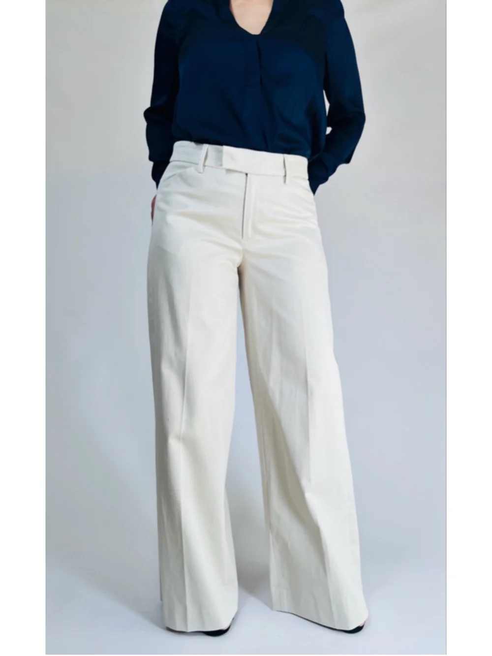 NWT Banana Republic Womans Pants Wide Leg Pants Size 4 Beige Cream